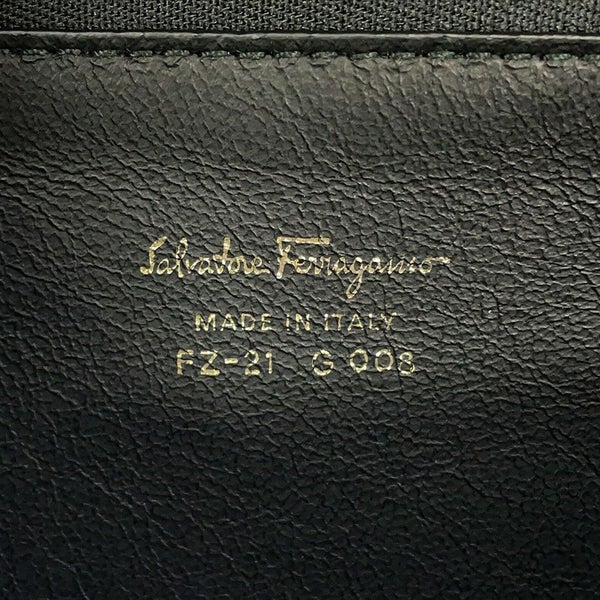 フェラガモ ハンドバッグ ガンチーニ レザー 21G008 Ferragamo 2way 黒