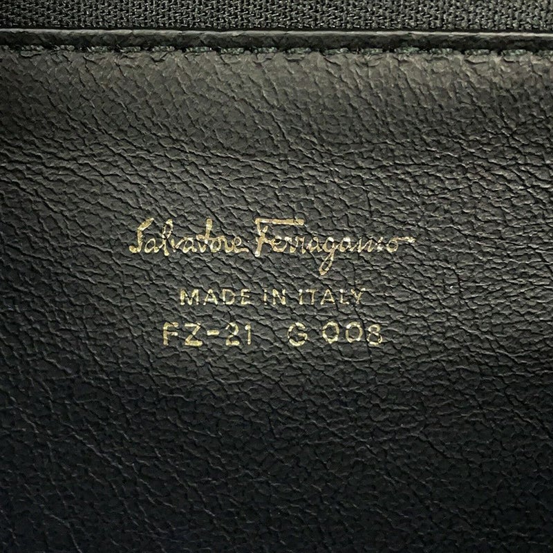 フェラガモ ハンドバッグ ガンチーニ レザー 21G008 Ferragamo 2way 黒