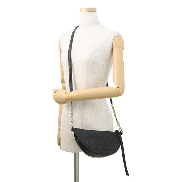 ジミーチュウ ショルダーバッグ ロゴ レザー JIMMY CHOO 黒