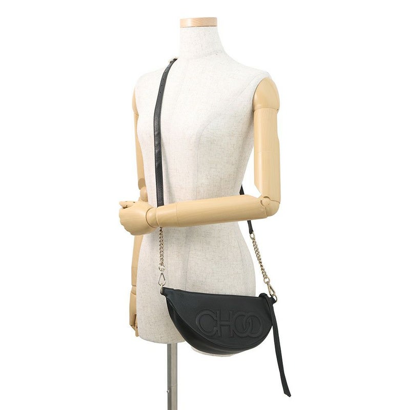 ジミーチュウ ショルダーバッグ ロゴ レザー JIMMY CHOO 黒