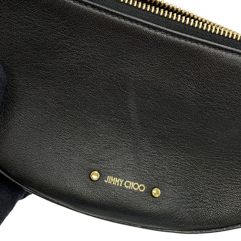 ジミーチュウ ショルダーバッグ ロゴ レザー JIMMY CHOO 黒
