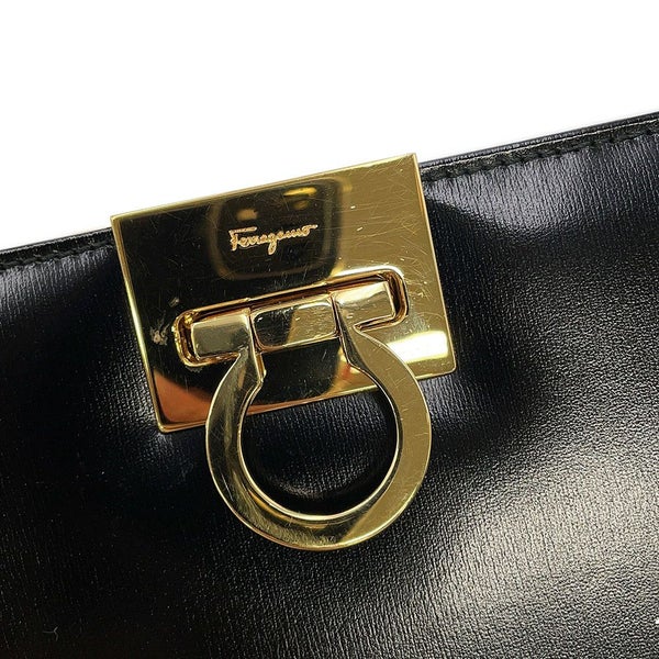 サルヴァトーレ・フェラガモ チェーンショルダーバッグ ガンチーニ クラシック レザー 218753 Ferragamo 黒