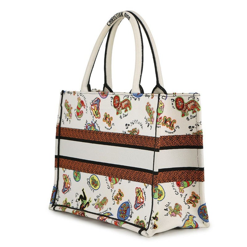 クリスチャン・ディオール トートバッグ ブックトート ニキ・ド・サンファル ミディアム Christian Dior 白