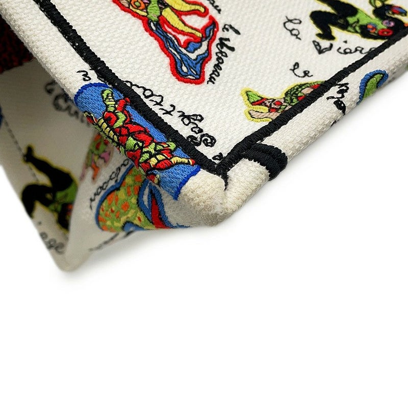 クリスチャン・ディオール トートバッグ ブックトート ニキ・ド・サンファル ミディアム Christian Dior 白