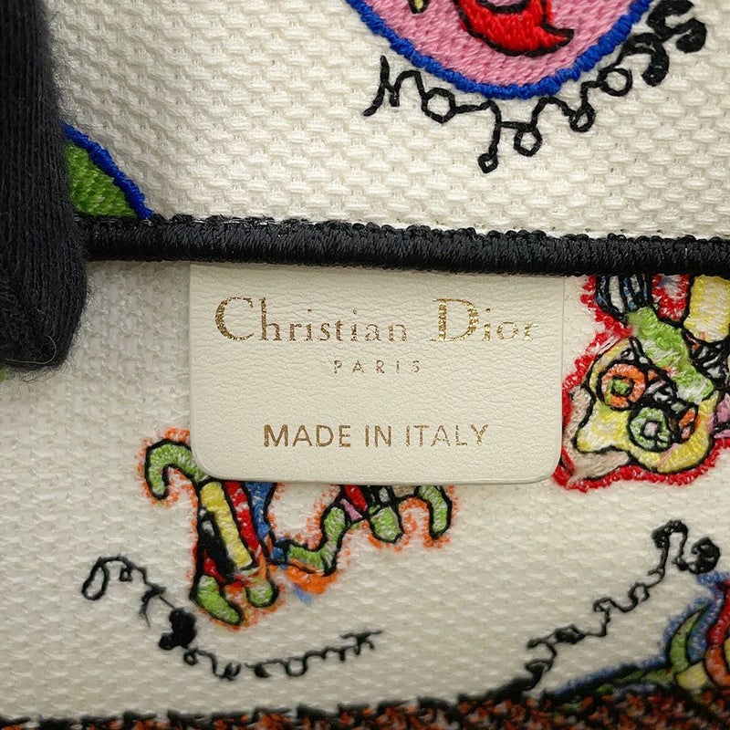 クリスチャン・ディオール トートバッグ ブックトート ニキ・ド・サンファル ミディアム Christian Dior 白