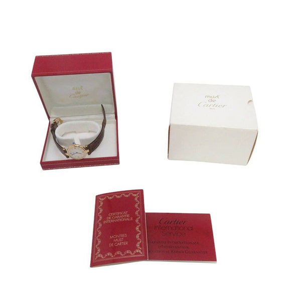 カルティエ マスト ヴァンドーム ヴェルメイユ SM Cartier 腕時計 アイボリー文字盤 ヴィンテージ