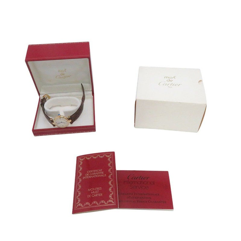 カルティエ マスト ヴァンドーム ヴェルメイユ SM Cartier 腕時計 アイボリー文字盤 ヴィンテージ