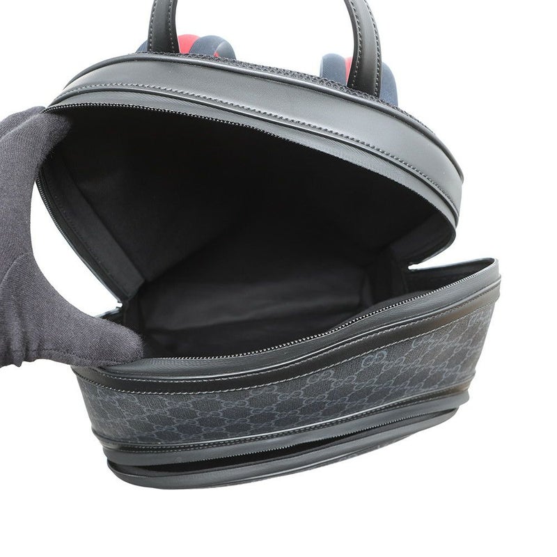 グッチ リュック GGブラック バックパック GGスプリーム/レザー 771158 GUCCI バッグ 黒