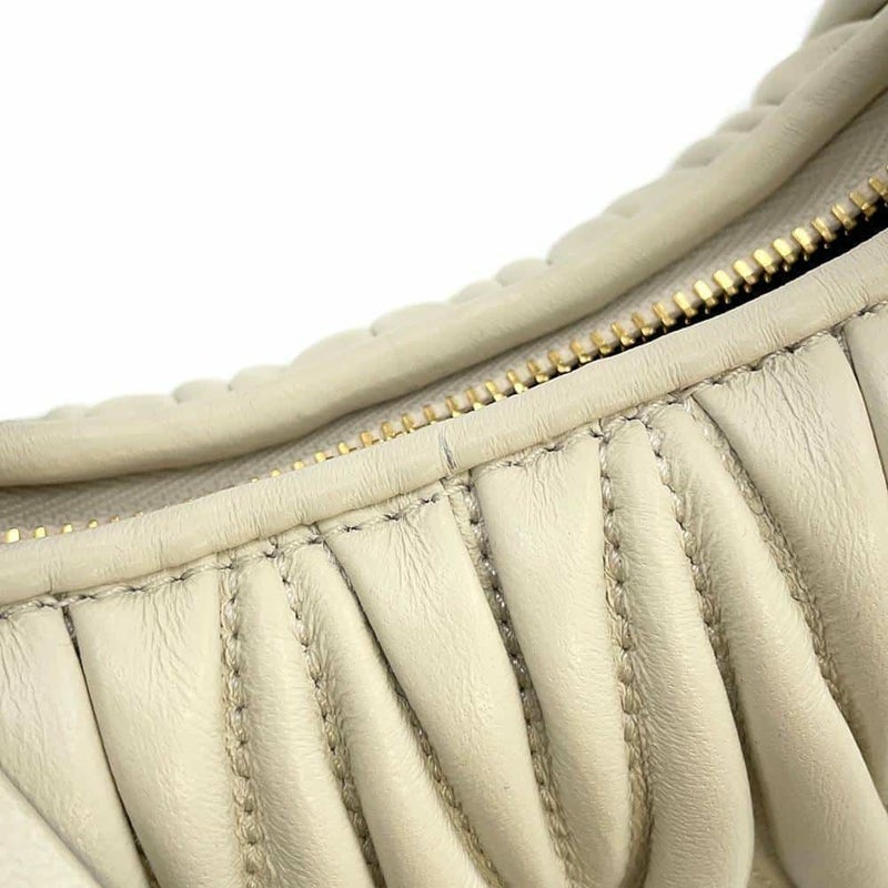 ミュウミュウ ハンドバッグ ワンダー マテラッセ ホーボーバッグ ミニ レザー 5BP078 MIUMIU 2wayショルダーバッグ 白