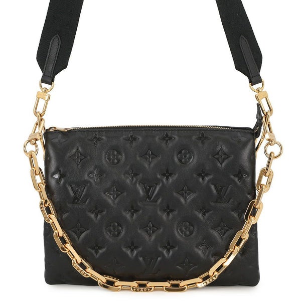 ルイヴィトン ショルダーバッグ モノグラム・パターン ラムスキン クッサンPM M57790 LOUIS VUITTON 3way ブラック 黒