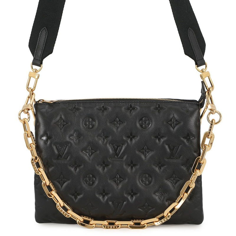 ルイヴィトン ショルダーバッグ モノグラム・パターン ラムスキン クッサンPM M57790 LOUIS VUITTON 3way ブラック 黒