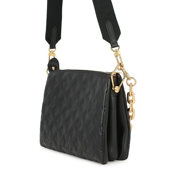 ルイヴィトン ショルダーバッグ モノグラム・パターン ラムスキン クッサンPM M57790 LOUIS VUITTON 3way ブラック 黒