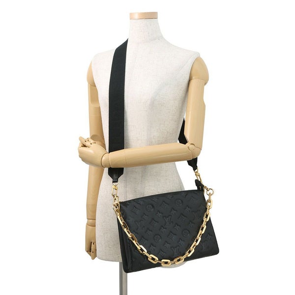 ルイヴィトン ショルダーバッグ モノグラム・パターン ラムスキン クッサンPM M57790 LOUIS VUITTON 3way ブラック 黒