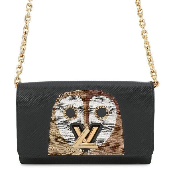 ルイヴィトン チェーンウォレット エピ スパンコール ポルトフォイユ・ツイスト チェーン フクロウ M62334 黒 ブラック 財布