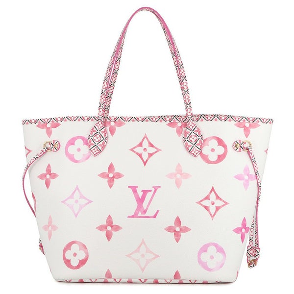 ルイヴィトン トートバッグ モノグラム・バイザプール ネヴァーフルMM M22980 ポーチ付き ピンク
