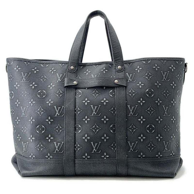 ルイヴィトン トートバッグ モノグラム・パターン/カウハイドレザー トロリー・トート M21371 ヴィトン ブラック 黒