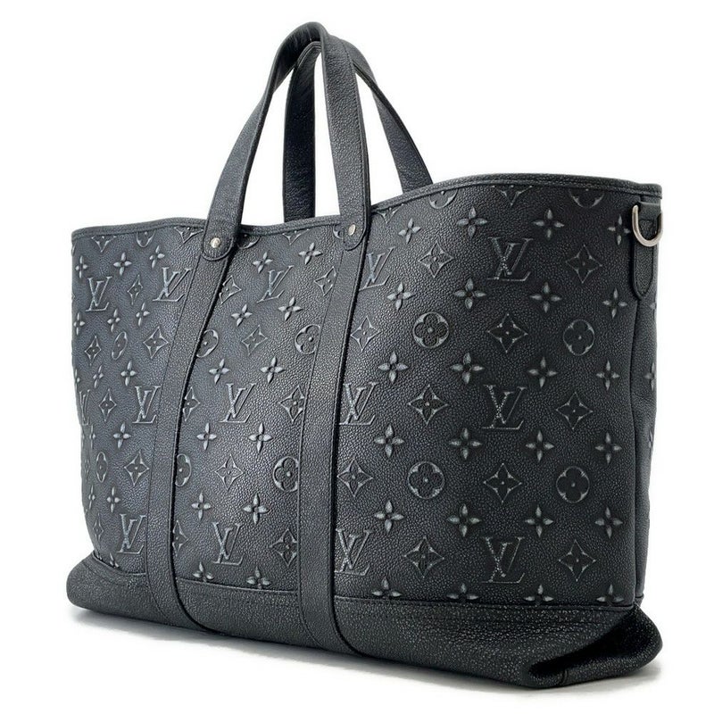 ルイヴィトン トートバッグ モノグラム・パターン/カウハイドレザー トロリー・トート M21371 ヴィトン ブラック 黒