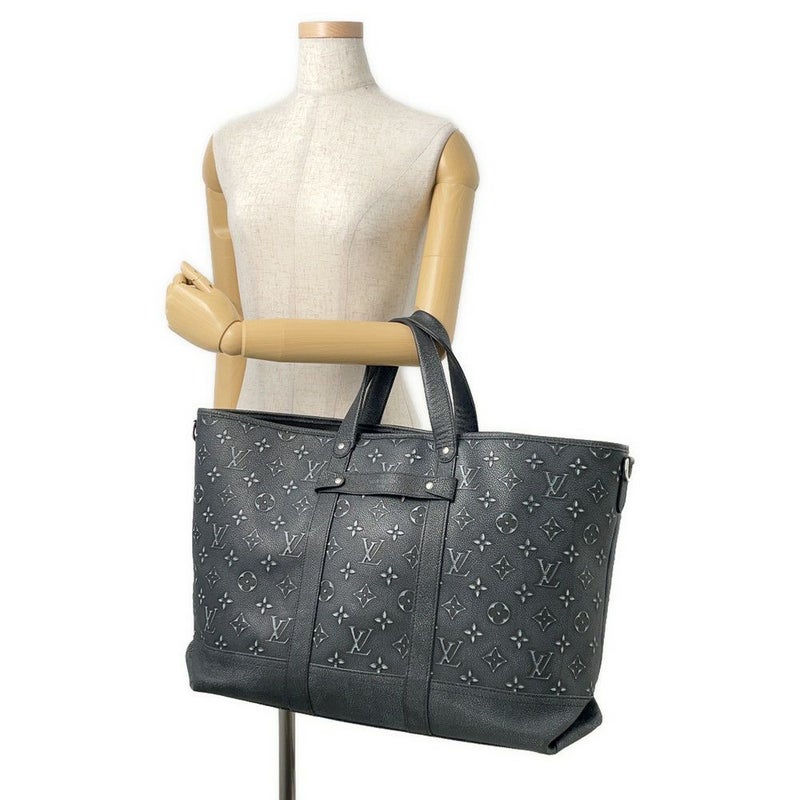 ルイヴィトン トートバッグ モノグラム・パターン/カウハイドレザー トロリー・トート M21371 ヴィトン ブラック 黒
