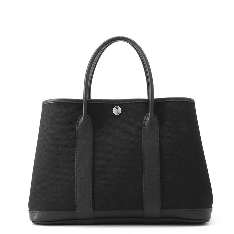エルメス トートバッグ ガーデンパーティTPM ブラック/シルバー金具 トワルアッシュ/ネゴンダ X刻印 黒