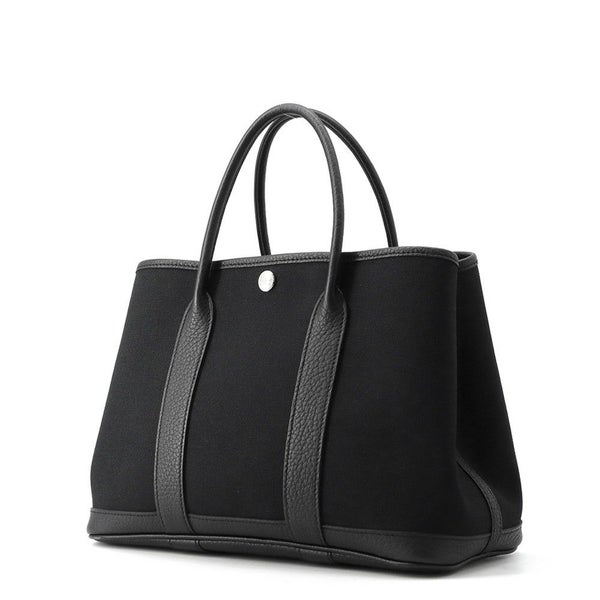 エルメス トートバッグ ガーデンパーティTPM ブラック/シルバー金具 トワルアッシュ/ネゴンダ X刻印 黒