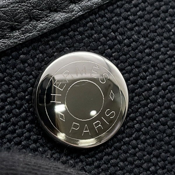 エルメス トートバッグ ガーデンパーティTPM ブラック/シルバー金具 トワルアッシュ/ネゴンダ X刻印 黒