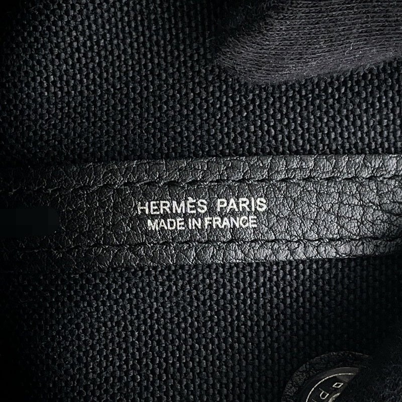 エルメス トートバッグ ガーデンパーティTPM ブラック/シルバー金具 トワルアッシュ/ネゴンダ X刻印 黒