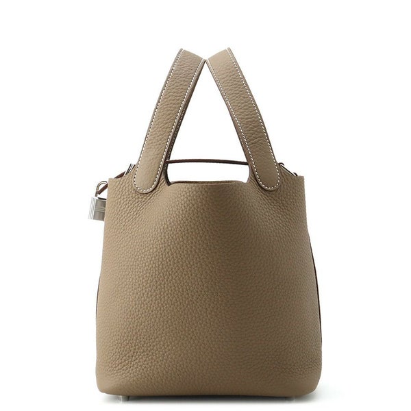 エルメス ハンドバッグ ピコタンロックPM エトゥープ/シルバー金具 トリヨンクレマンス K刻印