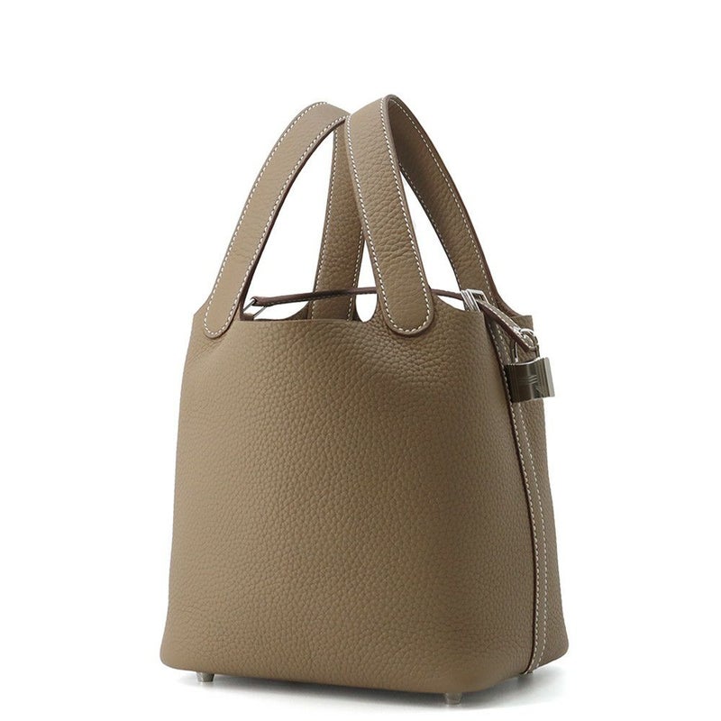 エルメス ハンドバッグ ピコタンロックPM エトゥープ/シルバー金具 トリヨンクレマンス K刻印