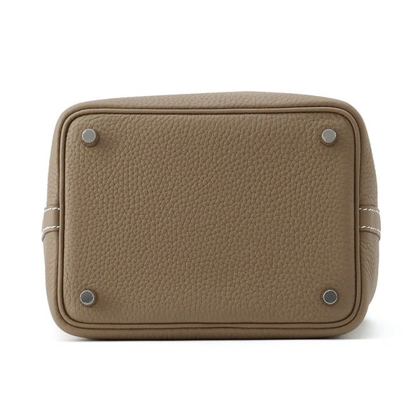 エルメス ハンドバッグ ピコタンロックPM エトゥープ/シルバー金具 トリヨンクレマンス K刻印