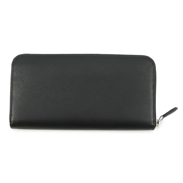 プラダ 長財布 ラウンドファスナー メタル ハート ローズ サフィアーノ レザー 1ML506 PRADA 財布 黒