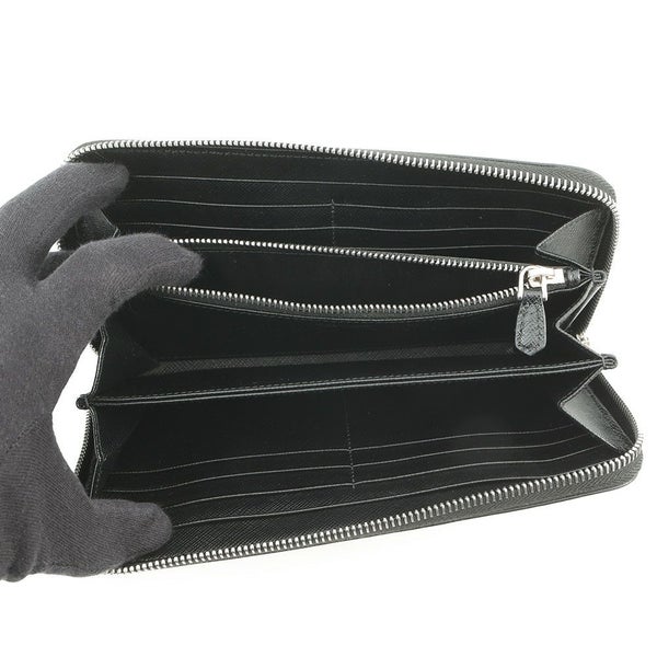 プラダ 長財布 ラウンドファスナー メタル ハート ローズ サフィアーノ レザー 1ML506 PRADA 財布 黒