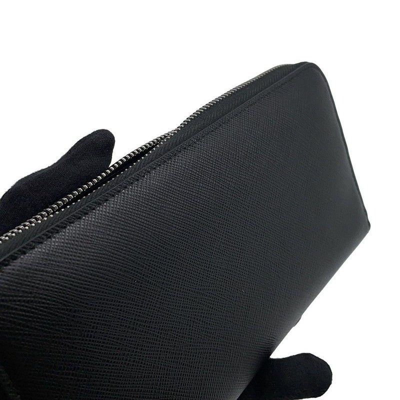 プラダ 長財布 ラウンドファスナー メタル ハート ローズ サフィアーノ レザー 1ML506 PRADA 財布 黒