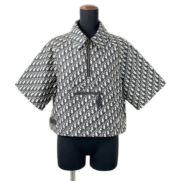 クリスチャン・ディオール 半袖シャツ オブリーク テクニカル タフタ ジャカード ショートスリーブ アノラック レディースサイズ36 トップス