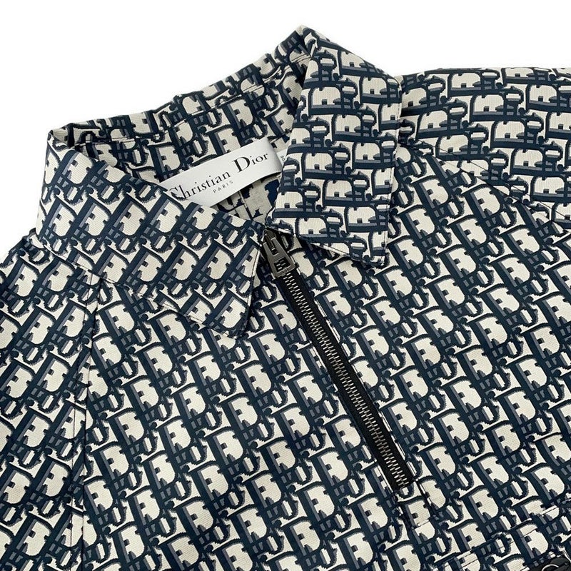 クリスチャン・ディオール 半袖シャツ オブリーク テクニカル タフタ ジャカード ショートスリーブ アノラック レディースサイズ36 トップス