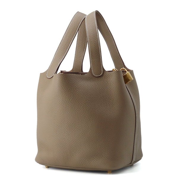 エルメス ハンドバッグ ピコタンロックMM エトゥープ/ゴールド金具 トリヨンクレマンス W刻印