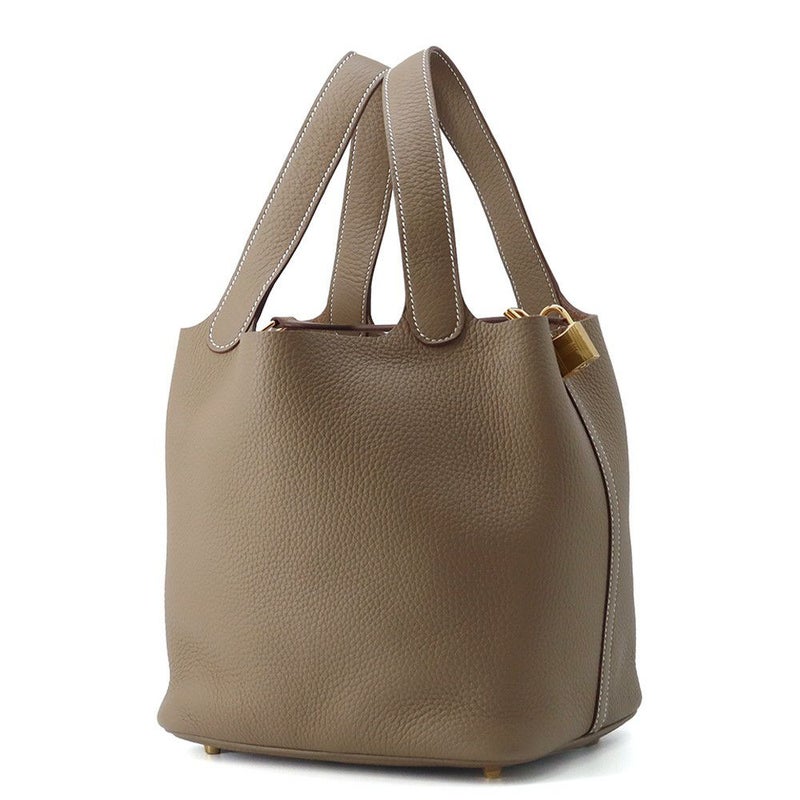 エルメス ハンドバッグ ピコタンロックMM エトゥープ/ゴールド金具 トリヨンクレマンス W刻印