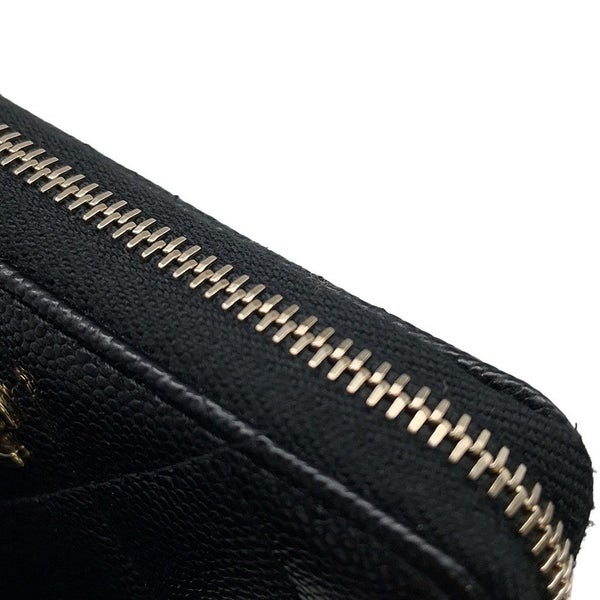 シャネル 二つ折り財布 マトラッセ スモールウォレット ココマーク キャビアスキン AP4652 CHANEL 財布 黒