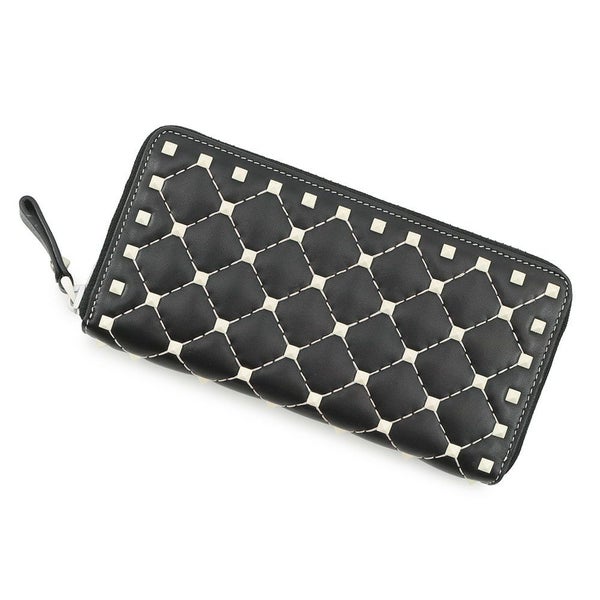 ヴァレンティノ・ガラヴァーニ 長財布 ロックスタッズ ラウンドジップ レザー VALENTINO 財布 黒