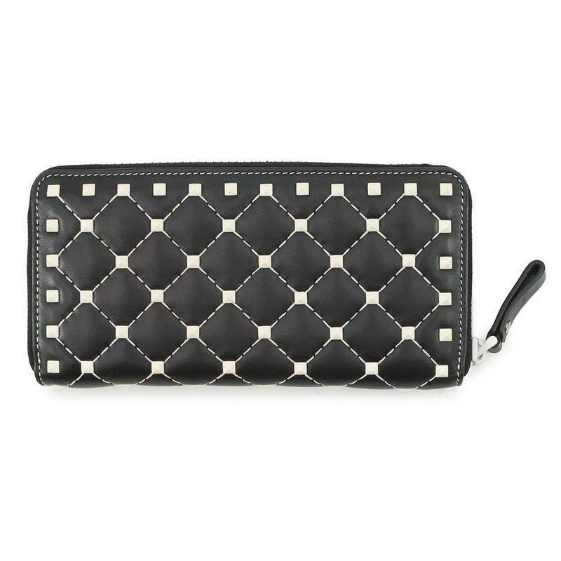 ヴァレンティノ・ガラヴァーニ 長財布 ロックスタッズ ラウンドジップ レザー VALENTINO 財布 黒