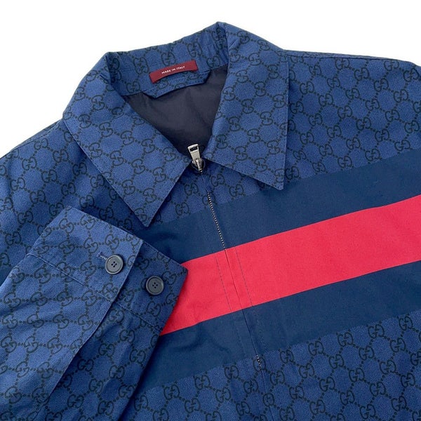 グッチ ジャケット GGコットン ウェブ ストライプ ポプリン メンズサイズ50 833465 GUCCI アウター ブルゾン