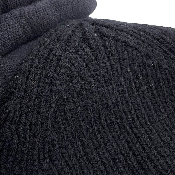 ルイヴィトン ニット帽 ビーニー・LVヘッドライン ウール100% サイズS M77872 LOUIS VUITTON 帽子 ブラック 黒