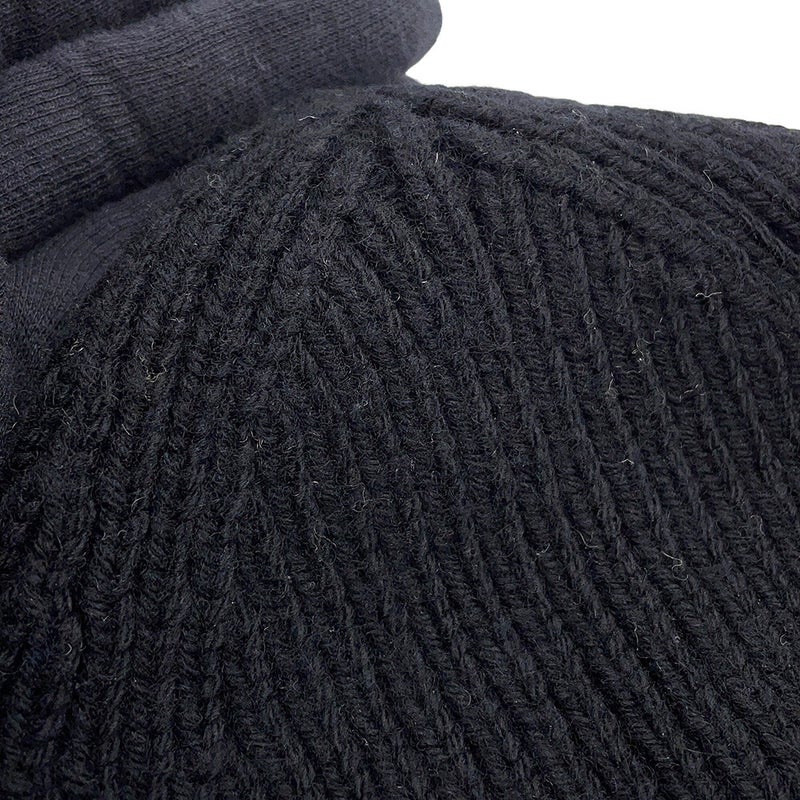 ルイヴィトン ニット帽 ビーニー・LVヘッドライン ウール100% サイズS M77872 LOUIS VUITTON 帽子 ブラック 黒