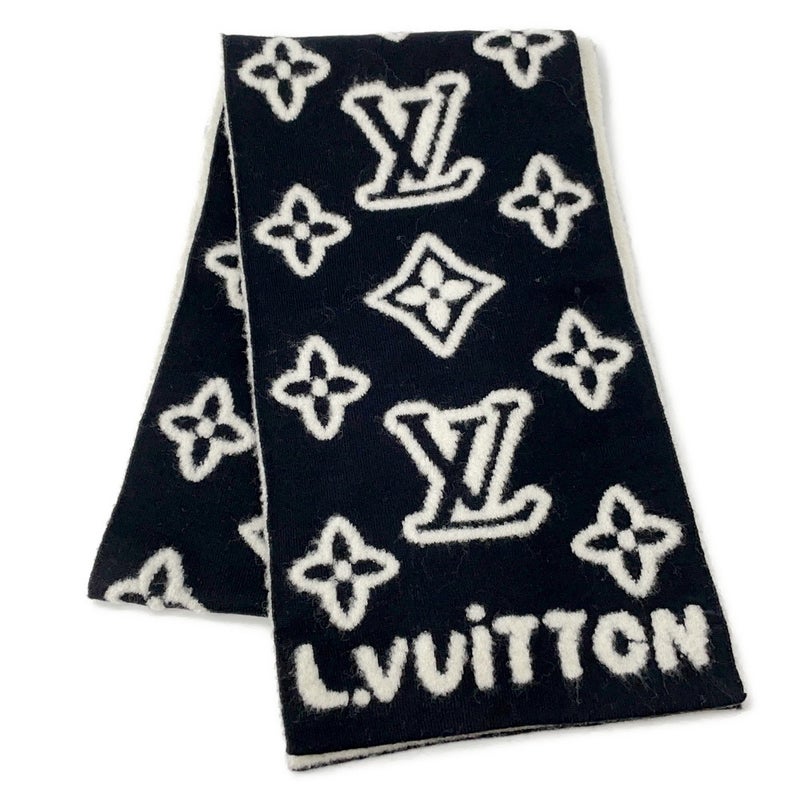 ルイヴィトン マフラー モノグラム ブラスト ニット M96963 LOUIS VUITTON  ブラック 黒 白