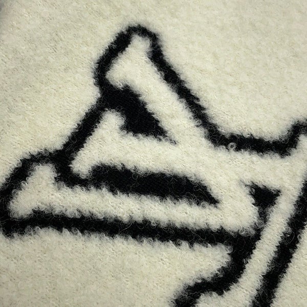 ルイヴィトン マフラー モノグラム ブラスト ニット M96963 LOUIS VUITTON  ブラック 黒 白