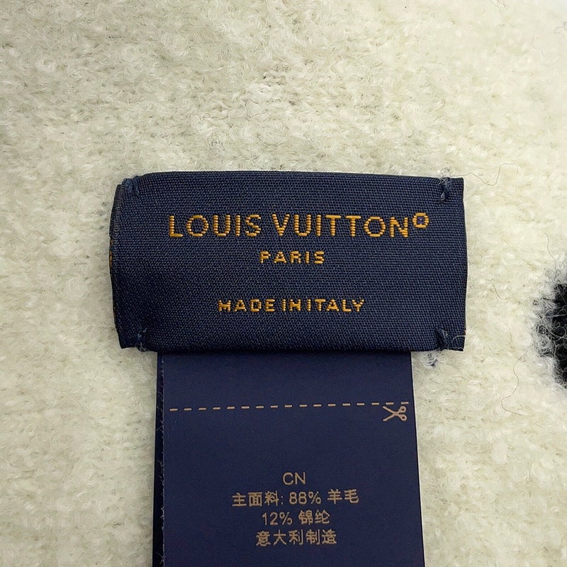 ルイヴィトン マフラー モノグラム ブラスト ニット M96963 LOUIS VUITTON  ブラック 黒 白