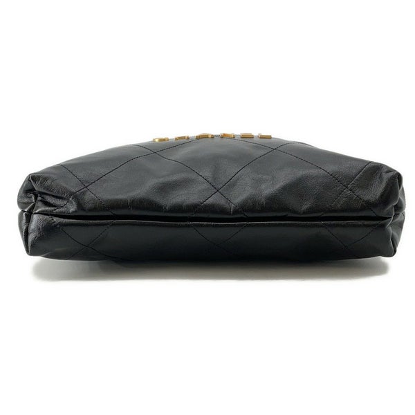 シャネル ハンドバッグ CHANEL 22 マトラッセ スモール シャイニー カーフスキン AS3260 ポーチ付き 黒