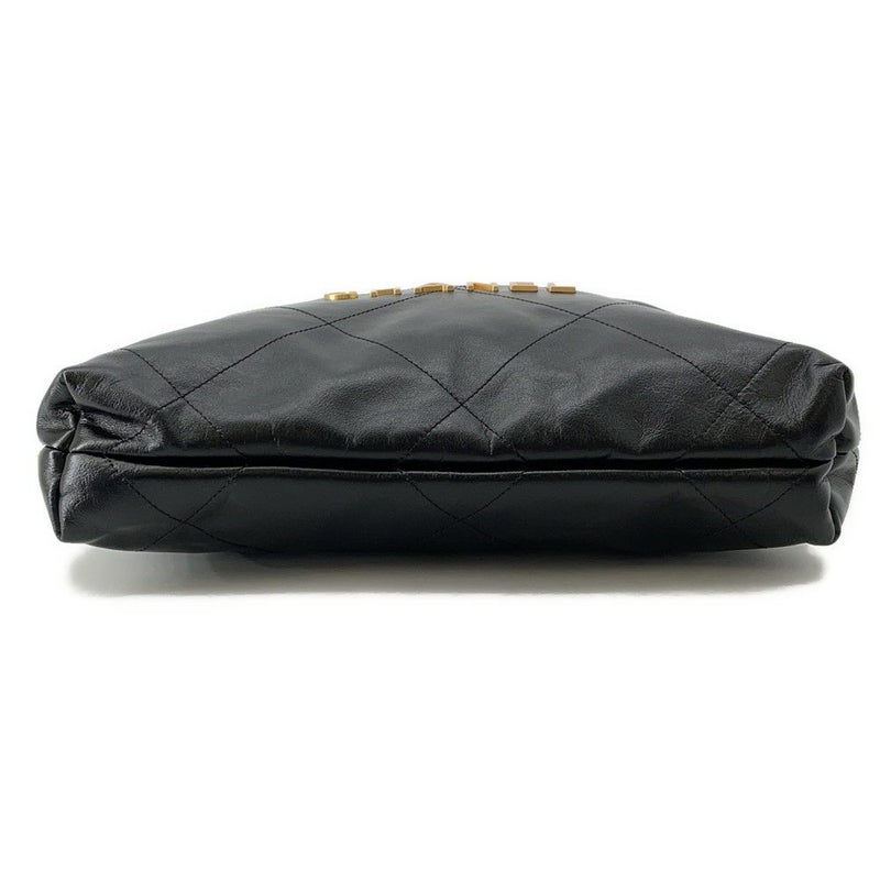 シャネル ハンドバッグ CHANEL 22 マトラッセ スモール シャイニー カーフスキン AS3260 ポーチ付き 黒