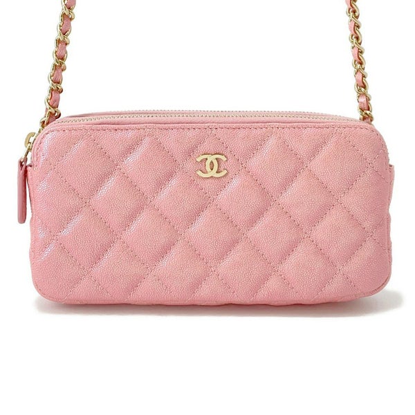 シャネル チェーンウォレット ココマーク マトラッセ キャビアスキン A82527 CHANEL ポシェット 財布