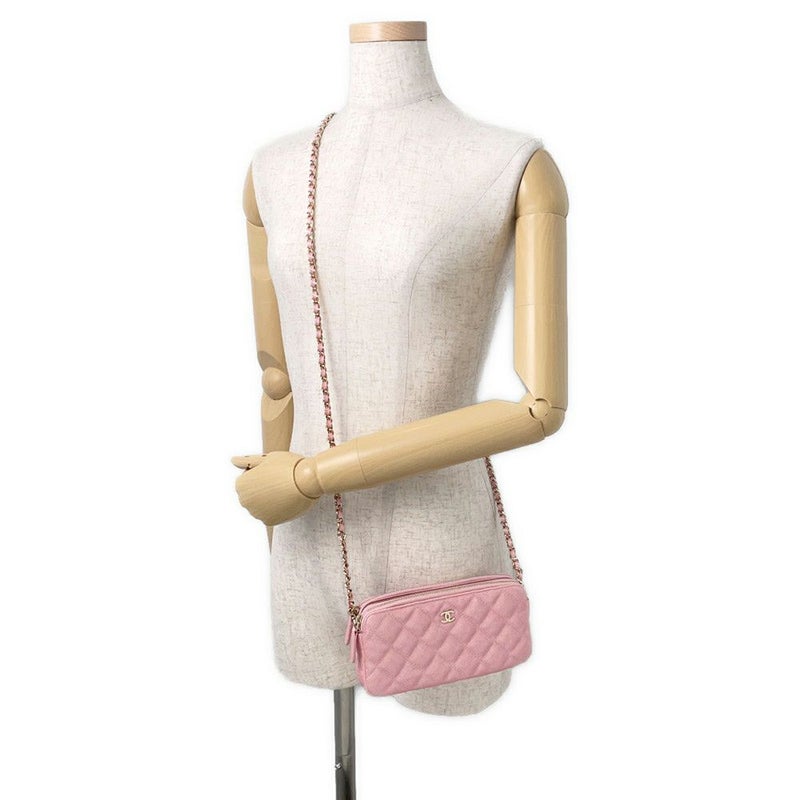 シャネル チェーンウォレット ココマーク マトラッセ キャビアスキン A82527 CHANEL ポシェット 財布