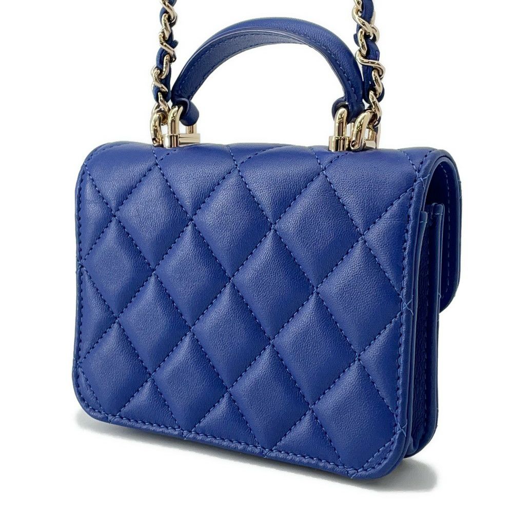 シャネル チェーンウォレット マトラッセ ココマーク フラップ トップハンドル ミニミニ パース ラムスキン AP2200 CHANEL 財布 シャネル チェーンウォレット マトラッセ ココマーク フラップ トップ